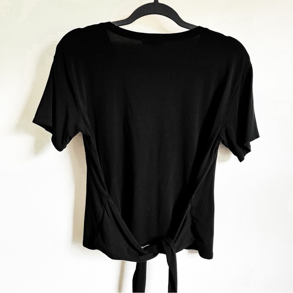 1. State Black Tie Front V Neck Tee Shirt sz XS - Picture 7 of 9